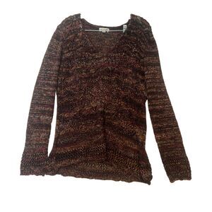 Ponsesa Women's Knit Sweater Marble Wool Pullover XL